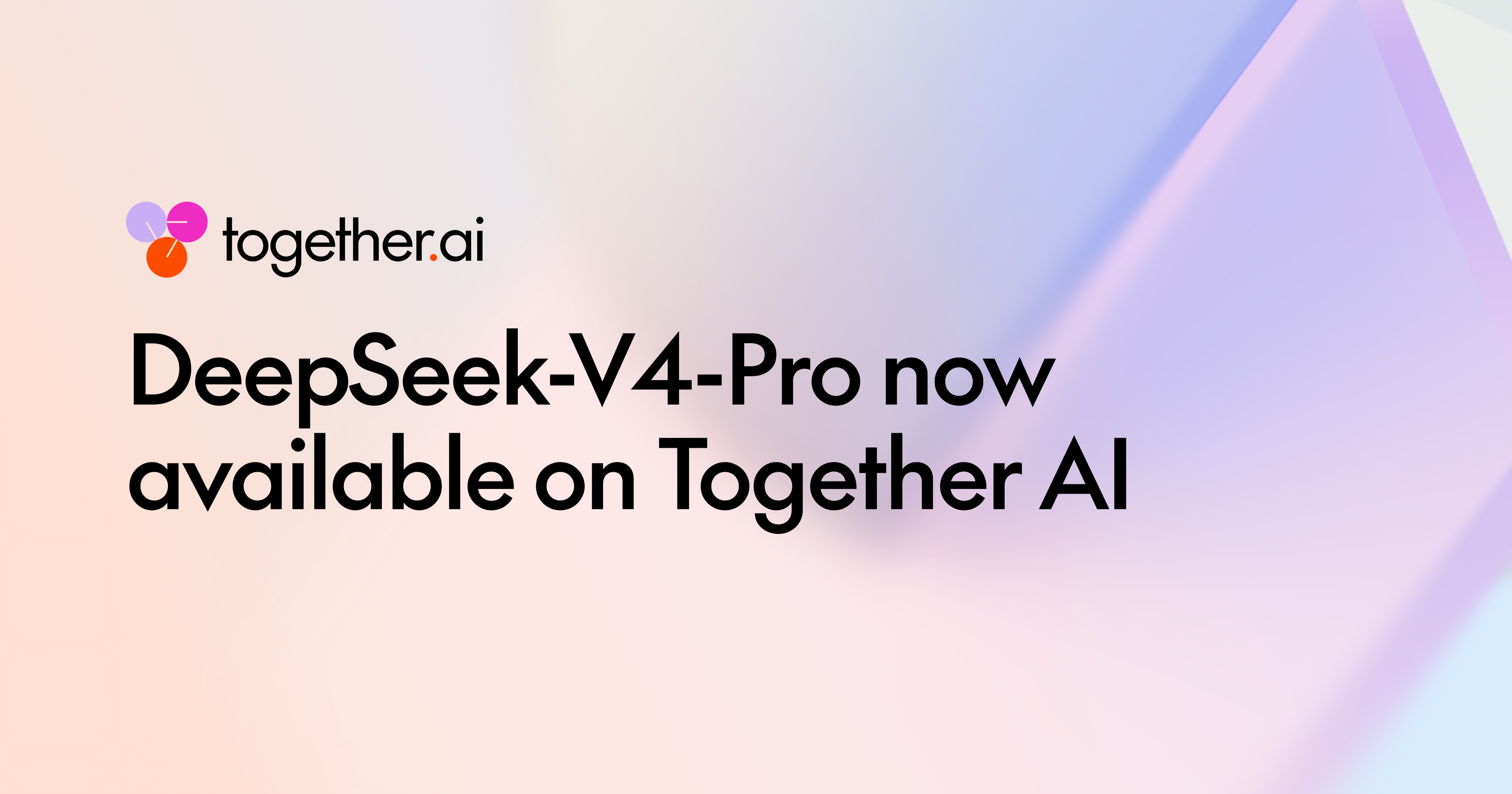 DeepSeek-V4 Pro 登陆 Together AI:512K 上下文、可控推理与缓存定价
