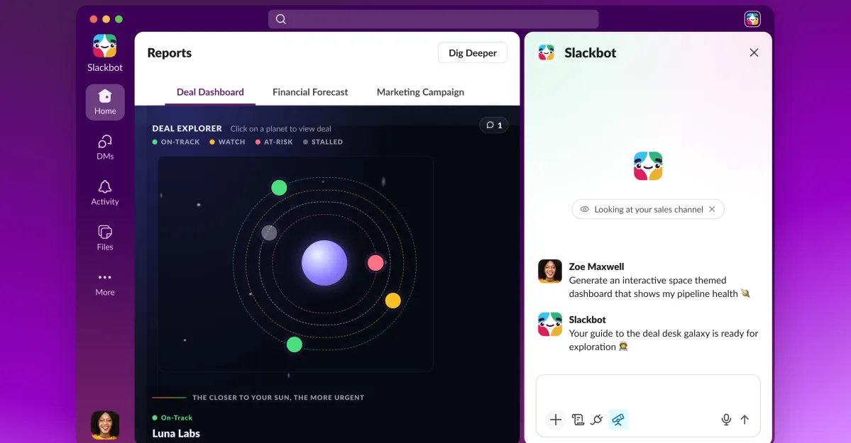 Slack 推出 Slackforce Surfaces:在聊天中用自然语言构建交互式图表与报告