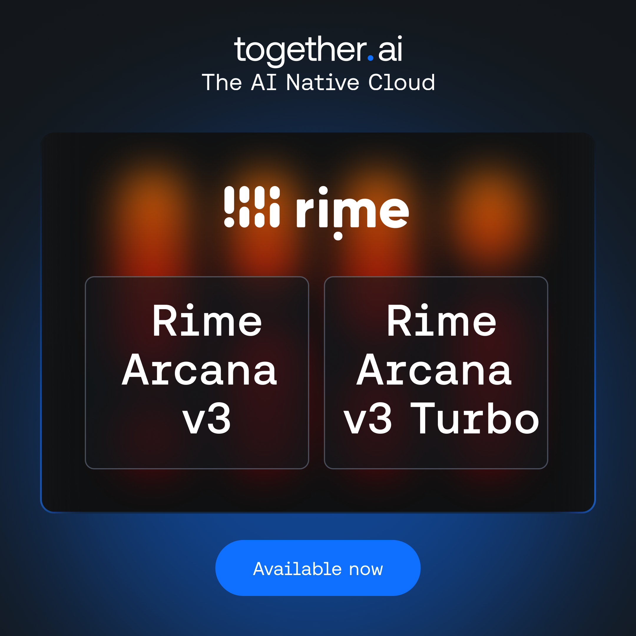 Together AI 上线 Rime Arcana V3 系列:原生语码转换 TTS 模型,支持 11 种语言实时切换